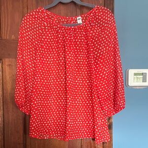 Old Navy Red Polka Dot Women's Top